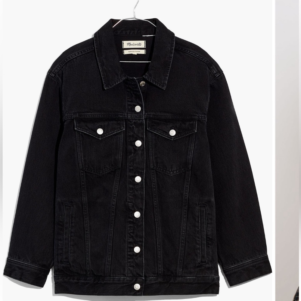 Madewell Oversized Black Denim Jacket Large